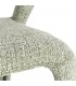 Silla tapizada en chenilla verde claro con diseño curvo y cómodo.6