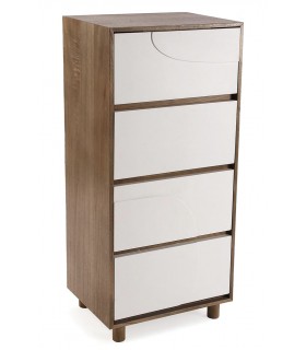 Sinfonier contemporáneo pequeño en madera nogal y blanco lacado Mdmhogar