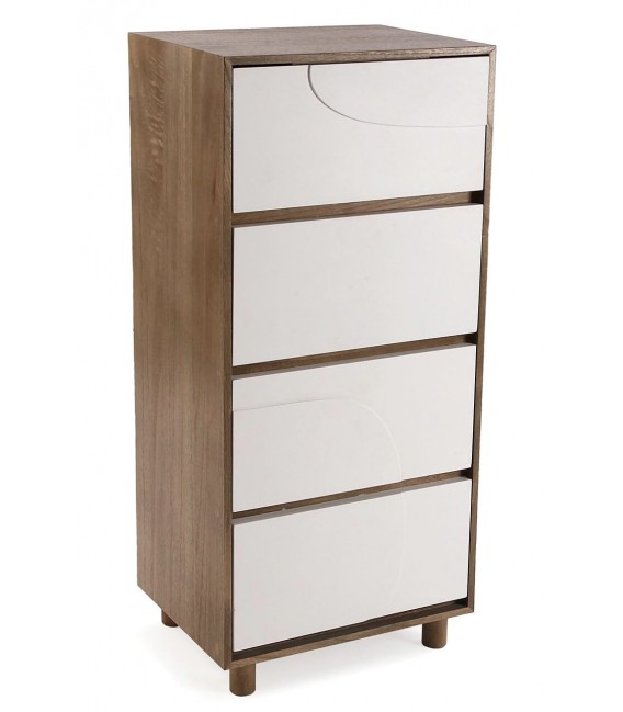 Sinfonier contemporáneo pequeño en madera nogal y blanco lacado Mdmhogar