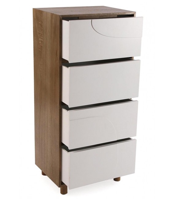 Sinfonier contemporáneo pequeño en madera nogal y blanco lacado 1