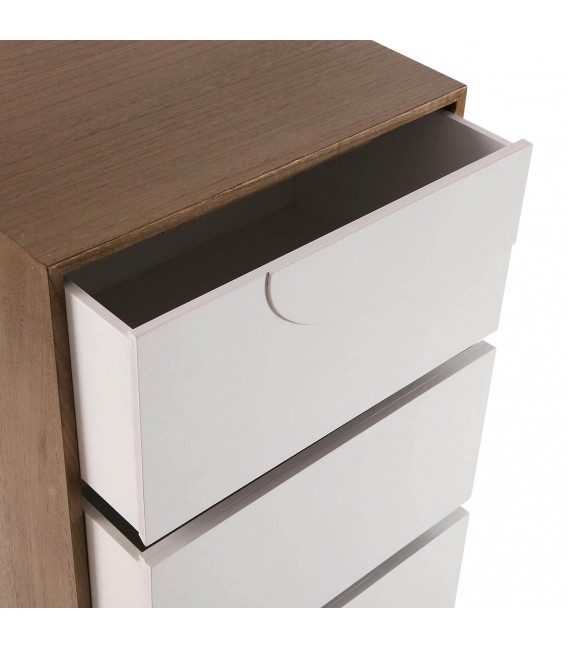 Sinfonier contemporáneo pequeño en madera nogal y blanco lacado3