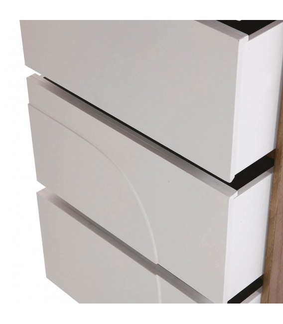 Sinfonier contemporáneo pequeño en madera nogal y blanco lacado4