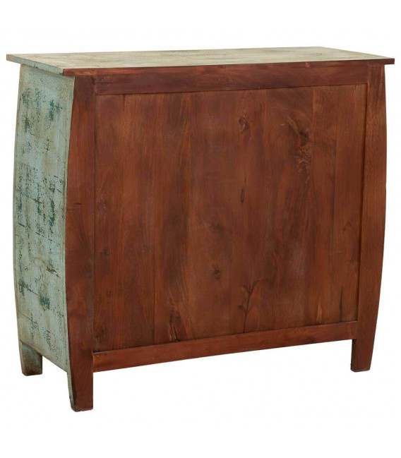 Taquillón clásico con puertas en madera tallada turquesa rozado3