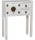 Consola oriental blanca con herrajes bronce y aire exótico