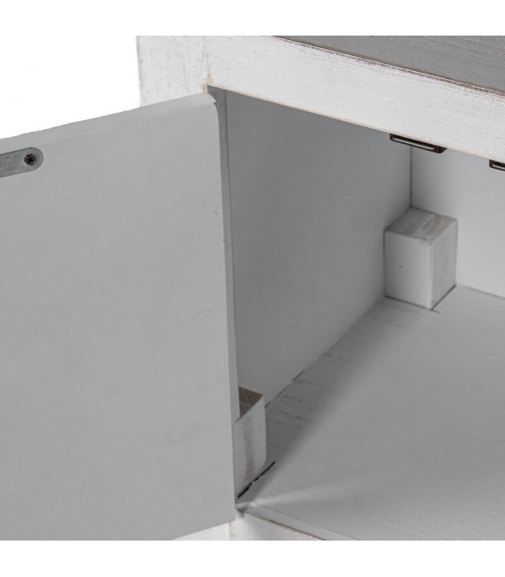 Consola oriental blanca con herrajes bronce y aire exótico7