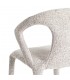 Silla tapizada chenilla blanco roto con estructura metálica.4