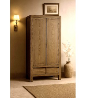 Armario alacena boho en madera de olmo patinada en marrón. Mdmhogar