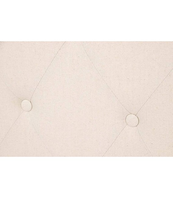 Cabecero de cama 150 con lino beige y madera natural, estilo clásico.4