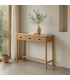 Consola de madera maciza natural con tres cajones, estilo boho. Mdmhogar