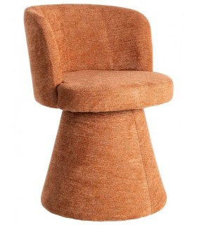 Silla tapizada giratoria chenilla calabaza con base cónica. 1