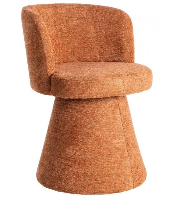 Silla tapizada giratoria chenilla calabaza con base cónica. 1