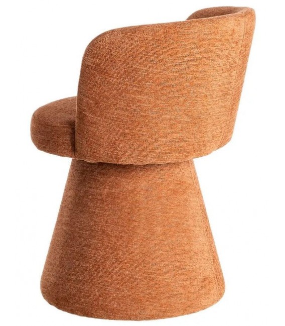Silla tapizada giratoria chenilla calabaza con base cónica. 4