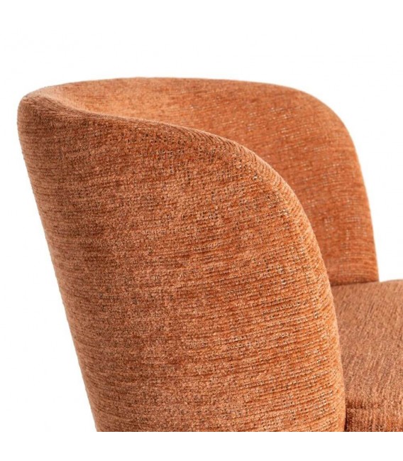 Silla tapizada giratoria chenilla calabaza con base cónica. 5