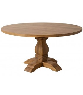 Mesa redonda de comedor en madera de mango estilo colonial1