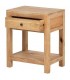 Mesita boho en madera mindi natural con cajón y tirador bronce. 2