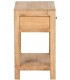 Mesita boho en madera mindi natural con cajón y tirador bronce. 3