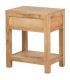 Mesita boho en madera mindi natural con cajón y tirador bronce. 4