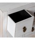 Mueble TV oriental con puertas y cajones en madera blanqueada. 4