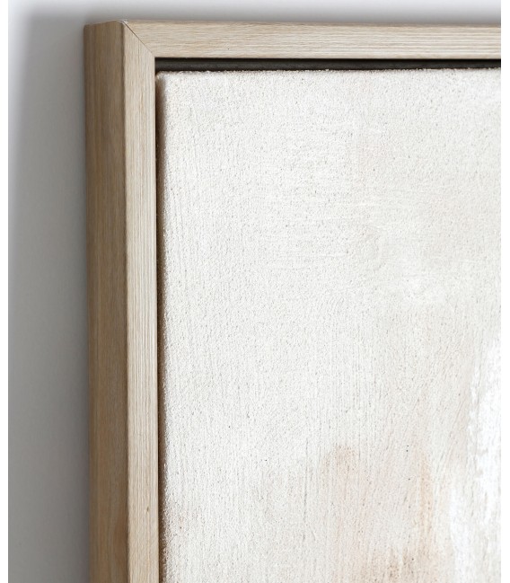 Cuadro abstracto vertical pintado a mano con marco natural. 1