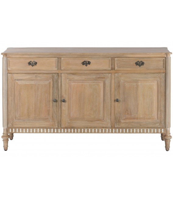 Aparador pequeño provenzal en madera mango con cajones y puertas. 1