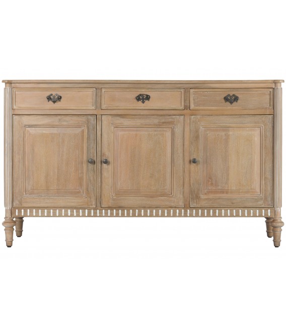 Aparador pequeño provenzal en madera mango con cajones y puertas. 2