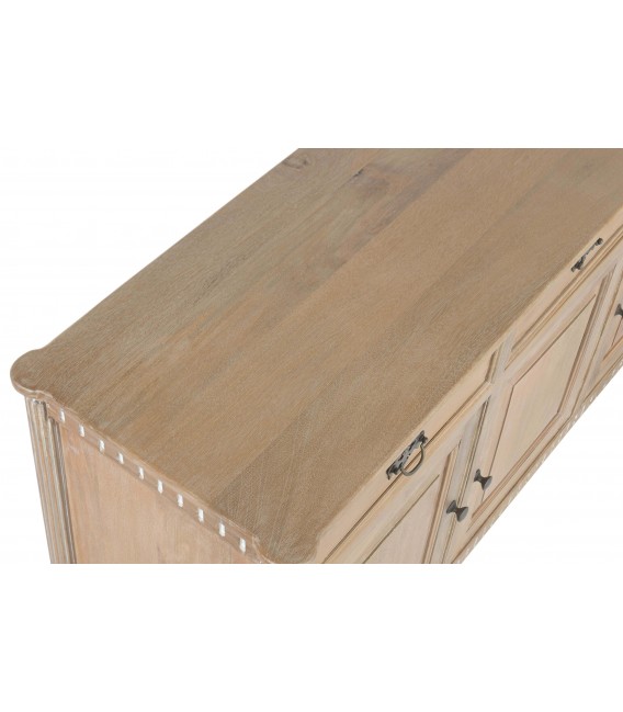 Aparador pequeño provenzal en madera mango con cajones y puertas. 4