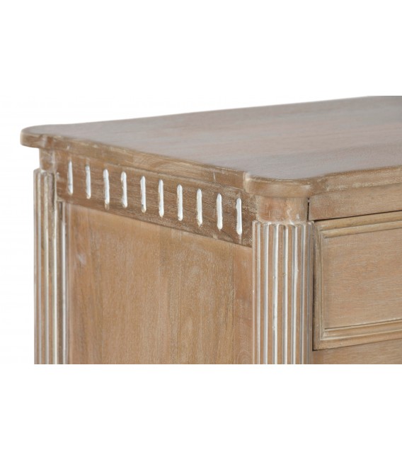 Aparador pequeño provenzal en madera mango con cajones y puertas. 5