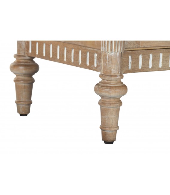 Aparador pequeño provenzal en madera mango con cajones y puertas. 8