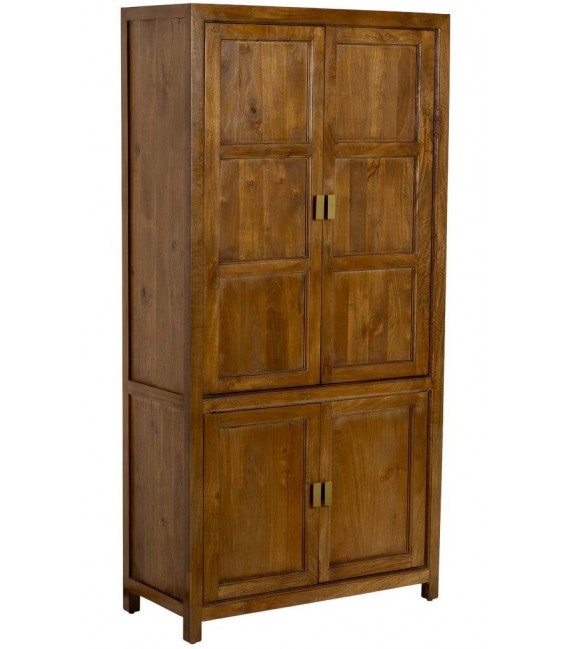 Armario alacena boho 4 puertas madera miel y dorado