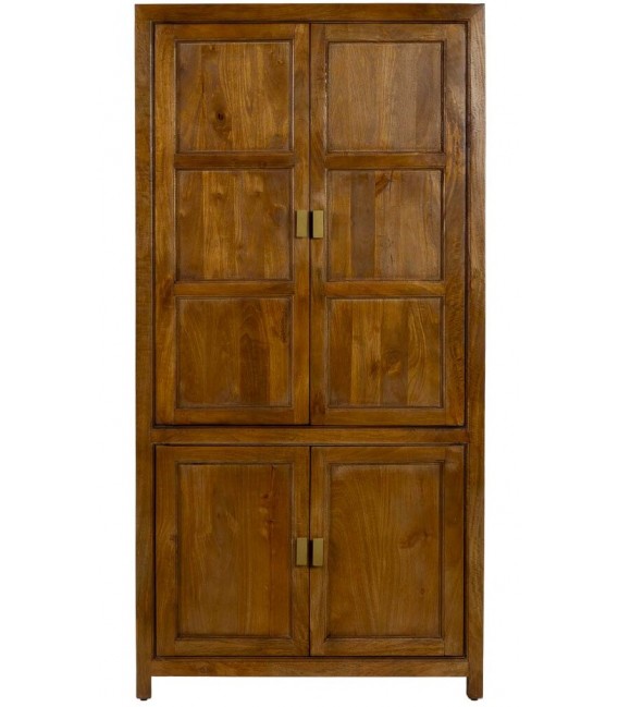 Armario alacena boho 4 puertas madera miel y dorado 1