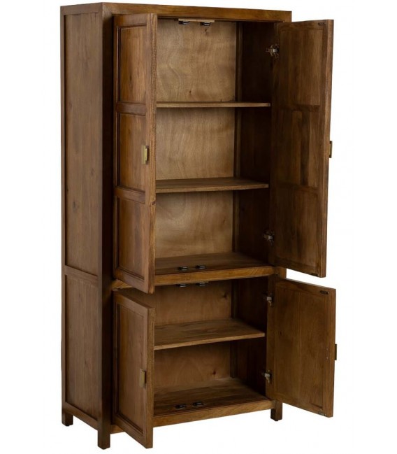 Armario alacena boho 4 puertas madera miel y dorado 2