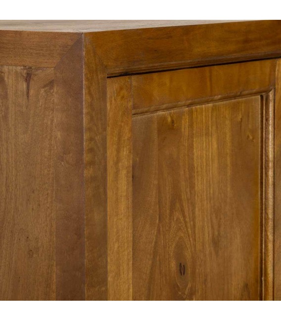 Armario alacena boho 4 puertas madera miel y dorado 4