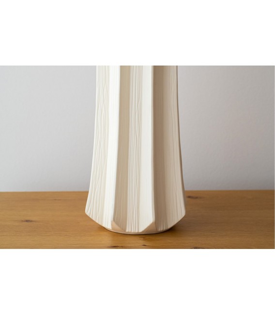 Lámpara sobremesa XL cerámica blanca y pantalla blanca matiz negro 4