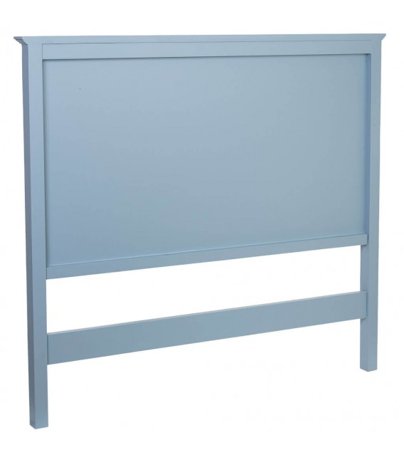 Cabecero matrimonio pino tallado azul rozado provenzal. 2