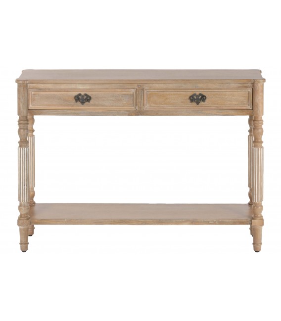 Consola entrada 3 cajones madera mango y bronce. 2