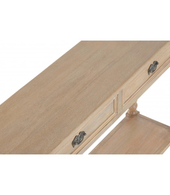 Consola entrada 3 cajones madera mango y bronce. 5