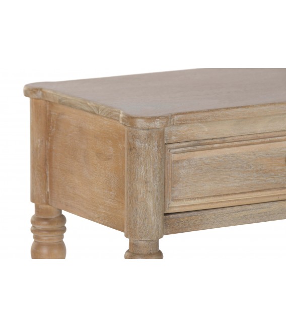 Consola entrada 3 cajones madera mango y bronce. 4