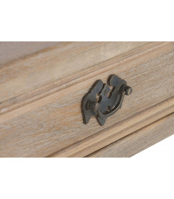 Consola entrada 3 cajones madera mango y bronce. 7