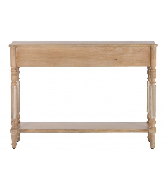 Consola entrada 3 cajones madera mango y bronce. 3