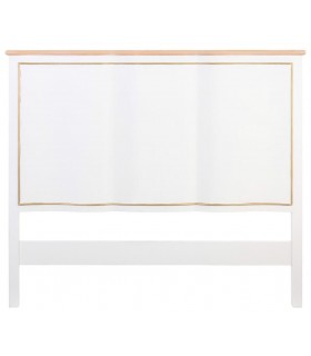 Cabecero clásico provenzal madera blanca y natural con detalle dorado. 1