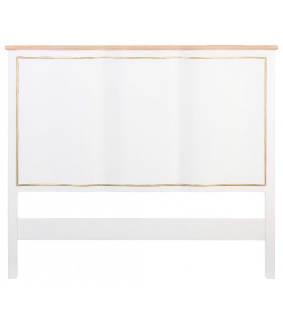 Cabecero clásico provenzal madera blanca y natural con detalle dorado. 1