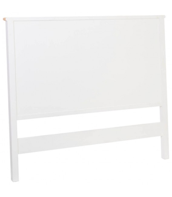 Cabecero clásico provenzal madera blanca y natural con detalle dorado. 2