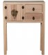 Consola oriental pequeña en madera natural con puertas y cajones. 1