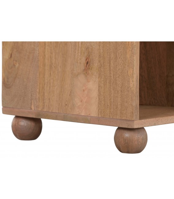 Estantería librería boho en madera de mango natural con huecos. 6