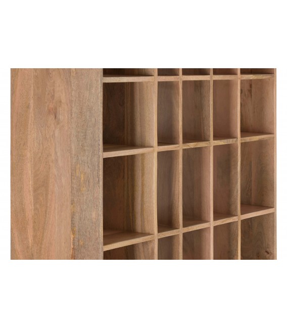 Estantería librería boho en madera de mango natural con huecos. 3