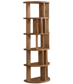 Estantería de medio punto boho en madera maciza tostada. 1