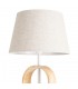 Lámpara de pie nórdica blanca con detalle en madera natural. 1