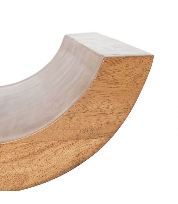 Banco pie de cama japandi en madera de mango acabado natural. 2