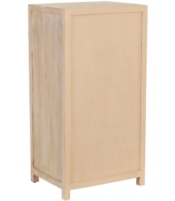 Sinfonier boho en madera patinada crema con tiradores dorados. 3