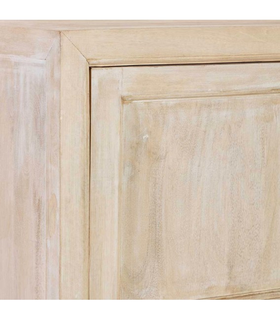 Armario alacena boho de mango patinado crema con tiradores dorados. 4